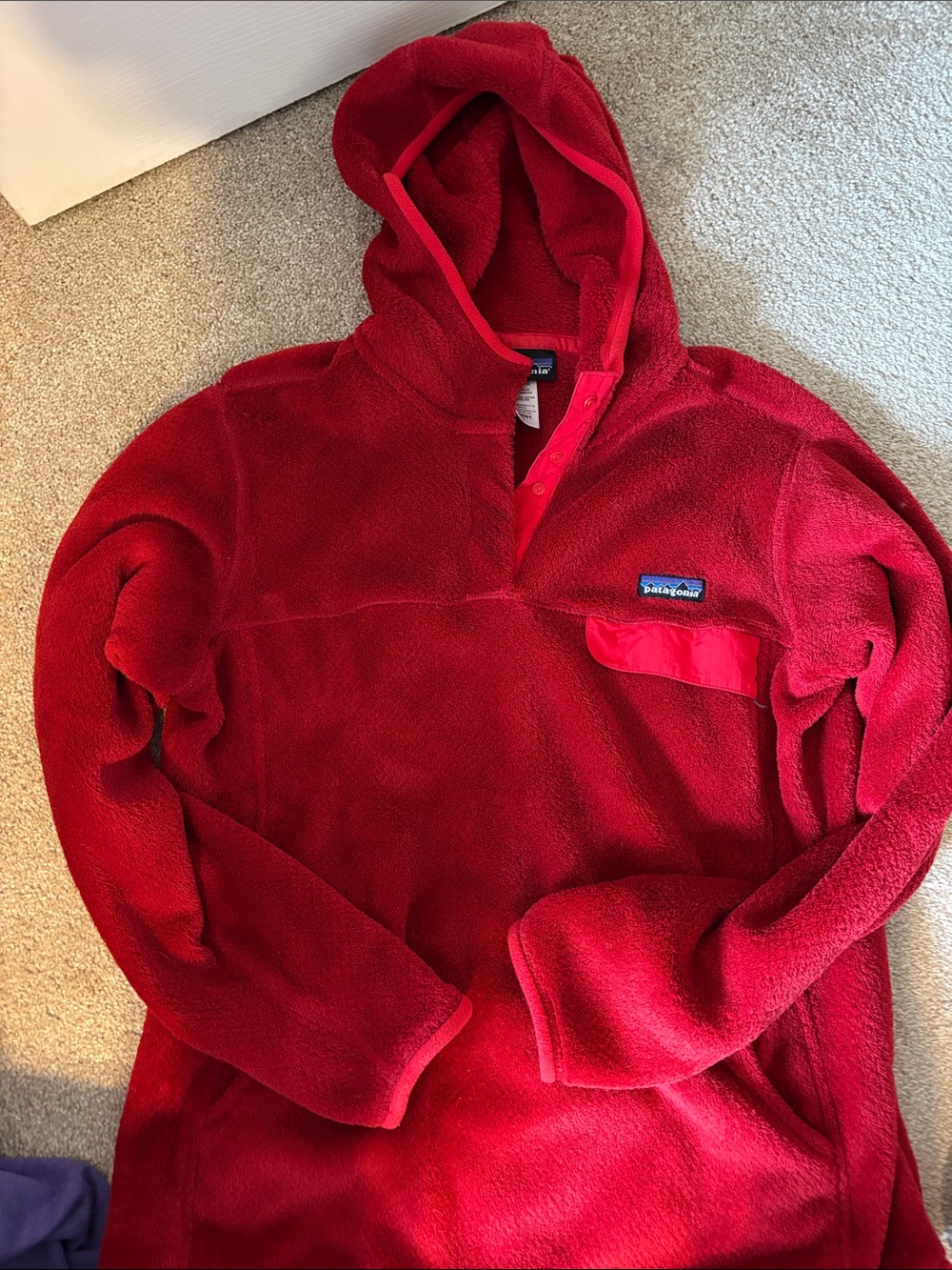 Patagonia Men’s Red Fleece Hooded Pullover